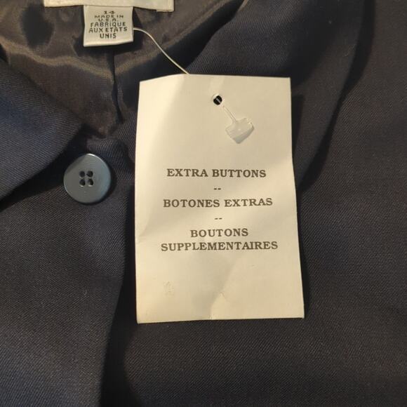 Talbots NWT Navy Button Front Collar Lined Wool Stretch Jacket Women's Sz 14 - Picture 5 of 9